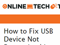 How to Fix USB Device Not Recognized in Windows