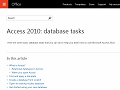 Access 2010: database tasks