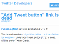Add Tweet button" link is dead - Analytics - Twitter Developers